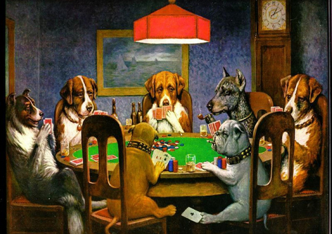 Pokerio žaidėjai prie stalo